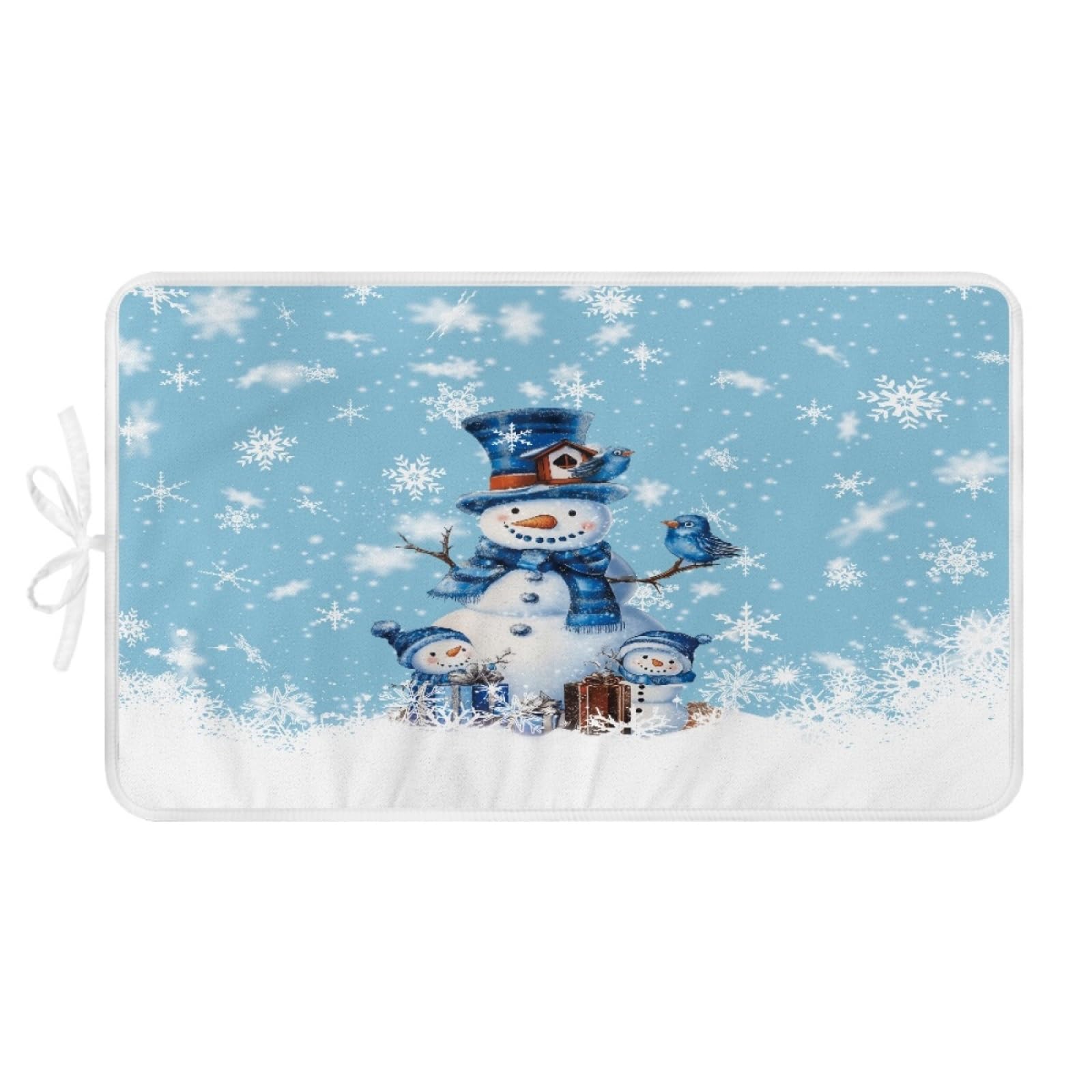 Bügelmatte Blauer Schneemann Bügeleinlage Faltbares Hitzebeständig Waschbar Bügelauflage für Tisch und andere Oberflächen Bügelbrett Unterlage rutschfeste Bügeldecke 80x50cm (2 Stück)