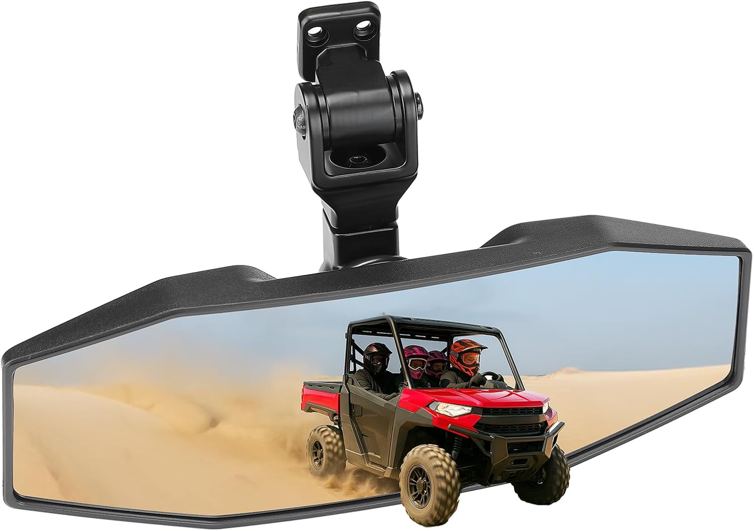 KEMIMOTO Upgrade Tool-free Adjustable Rear View Mirror Compatible with Polaris Ranger 1000 XP 900 500 570/Crew Wide-Angle Convex Anti-Vibration Rearview Mirror Accessories Replace #2879969