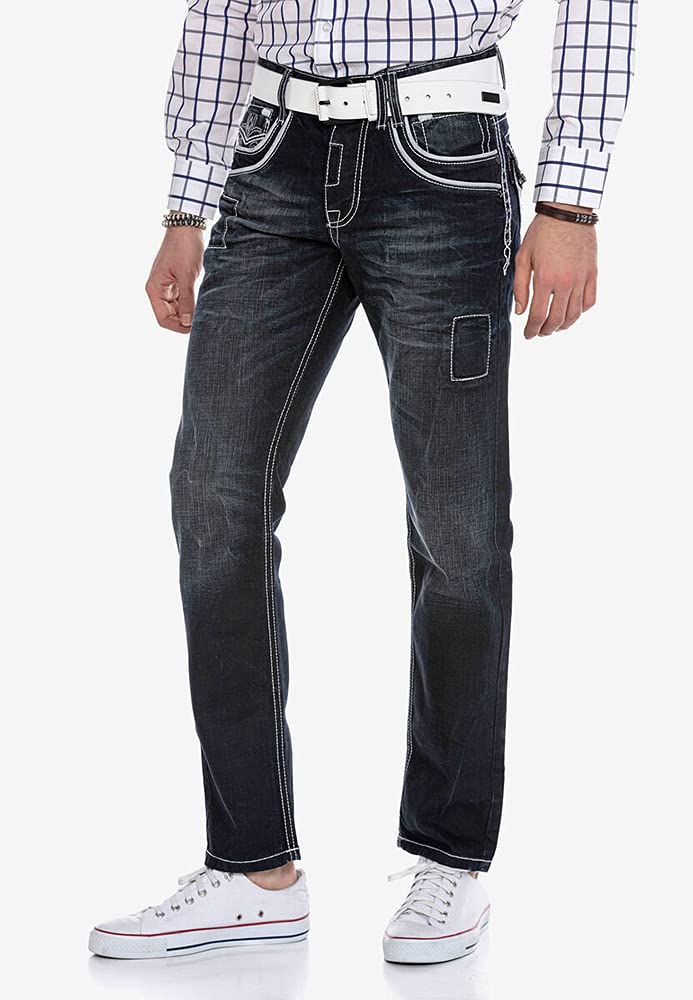 Cipo & Baxx Herren Jeans – Bequeme Denim Hosen aus Stretch und Baumwolle – Casual Klassische Jeans für den Alltag