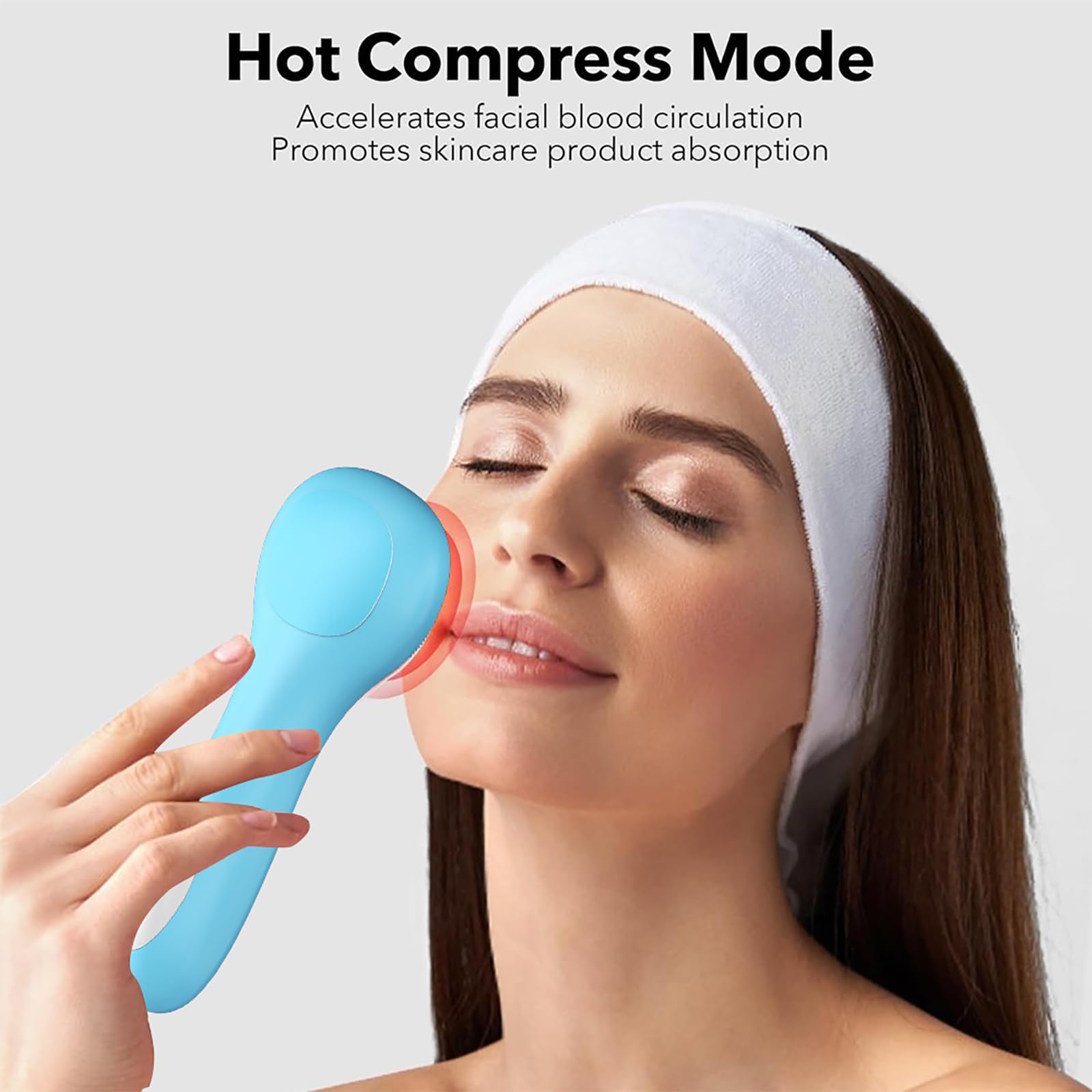 ERICAT Depurador Facial De Silicona, Cepillo De Limpieza Facial con Luz Indicadora, Motor De Alta Frecuencia Y 5 Modos De Limpieza, Exfoliación Potente, para Uso En El Hogar, La Oficina O Los Viajes