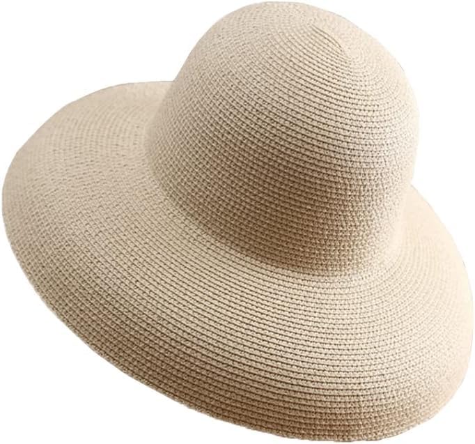 Sombrero de paja verano ala ancha para mujer miniatura 1
