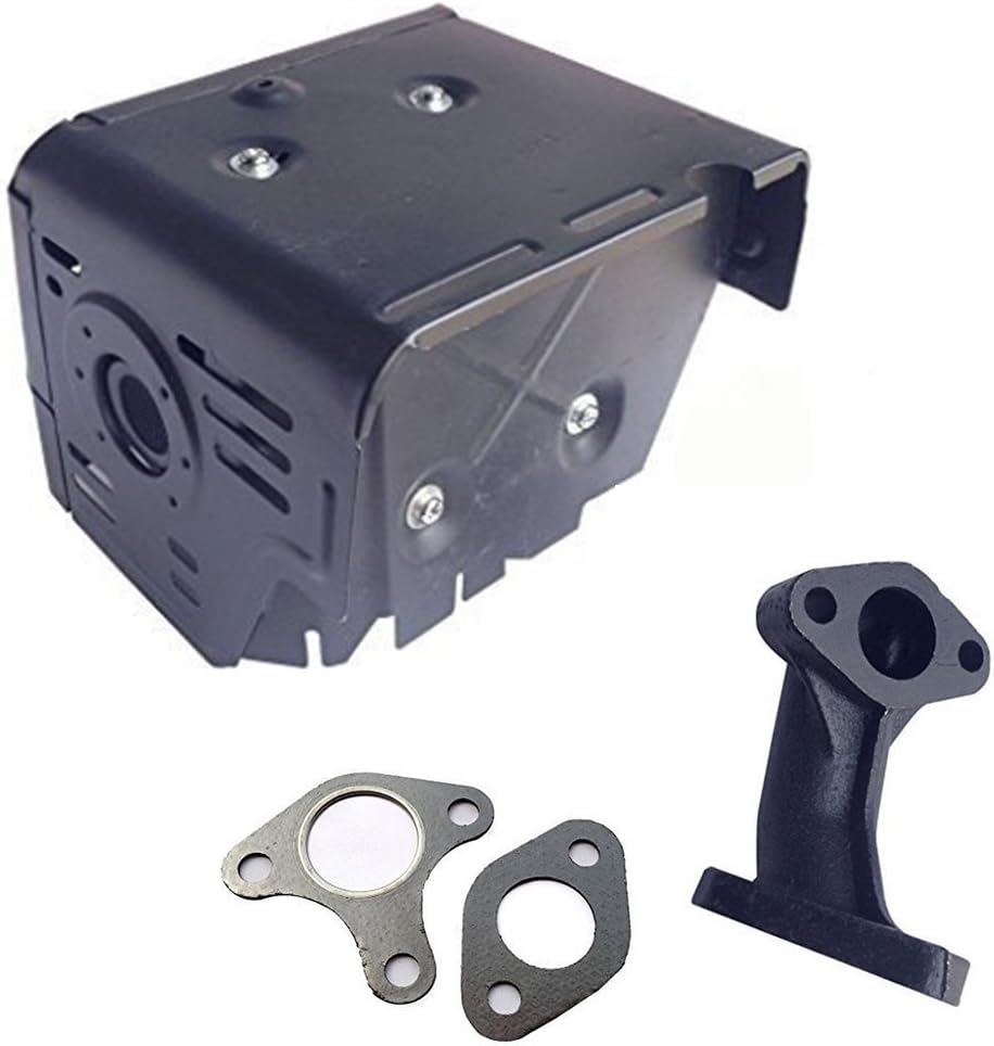 FDJ Replacement GX340 GX390 Muffler Assembly with Head Shield Manifold and Two Gaskets