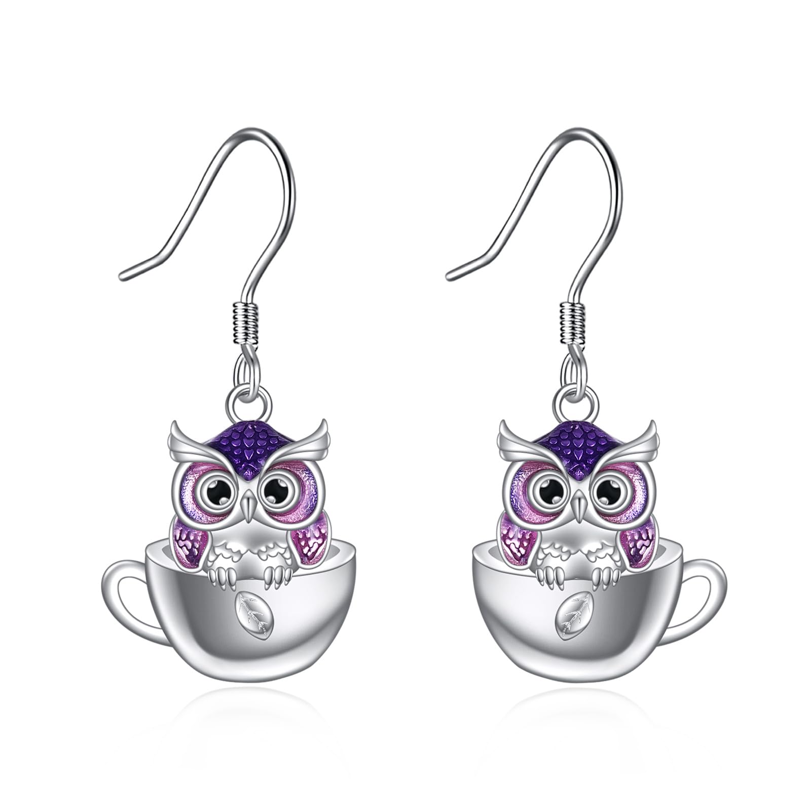 Tier Ohrringe Damen Mädchen Kinder 925 Sterling Silber Panda/Faultier/Koala/Fledermaus/Kürbis/Schwarze Katze/Hund Tassen Hängend Ohrhänger Niedlich Tier Ohrringe Schmuck Geschenk