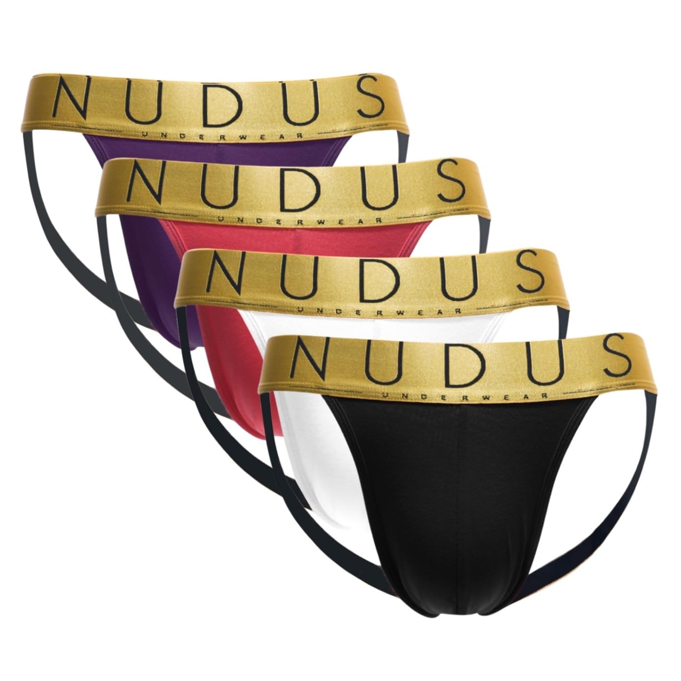 NUDUS Men's Underwear Cotton Jockstraps - Pack of 4 Gift Box Athletic Supporters