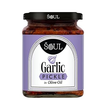 ADF Soul Garlic Pickle Made in 100% Olive Oil | Our bestselling garlic pickle is strong, spicy & cooked to perfection | 275g - image, photos