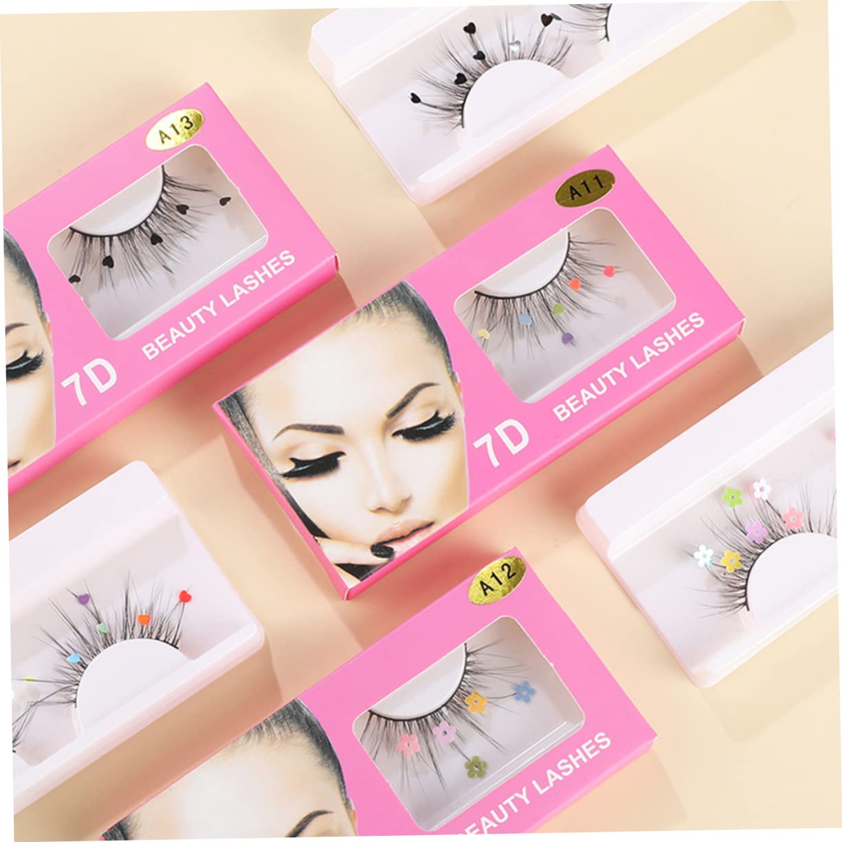 CHSEEO Pailletten-Wimpern Set – 7 Paar Glitzernde Kunstwimpern Mit Kleber Für Partys