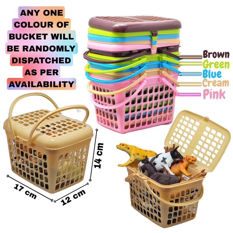 Image of 12 Pcs Unbreakable Rubber Animal Toy Set for Kids, Big Size Pet and Wild Animal Mix Toy