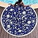 Produktbild Gamoii Rundes Strandtücher Badetuch Blaue Raum Planeten Meteor Sterne Picknickdecken Strandmatte Mikrofaser Handtücher Super Wasserabsorbierend Strandlaken mit Fransen für Damen Herren White 150cm