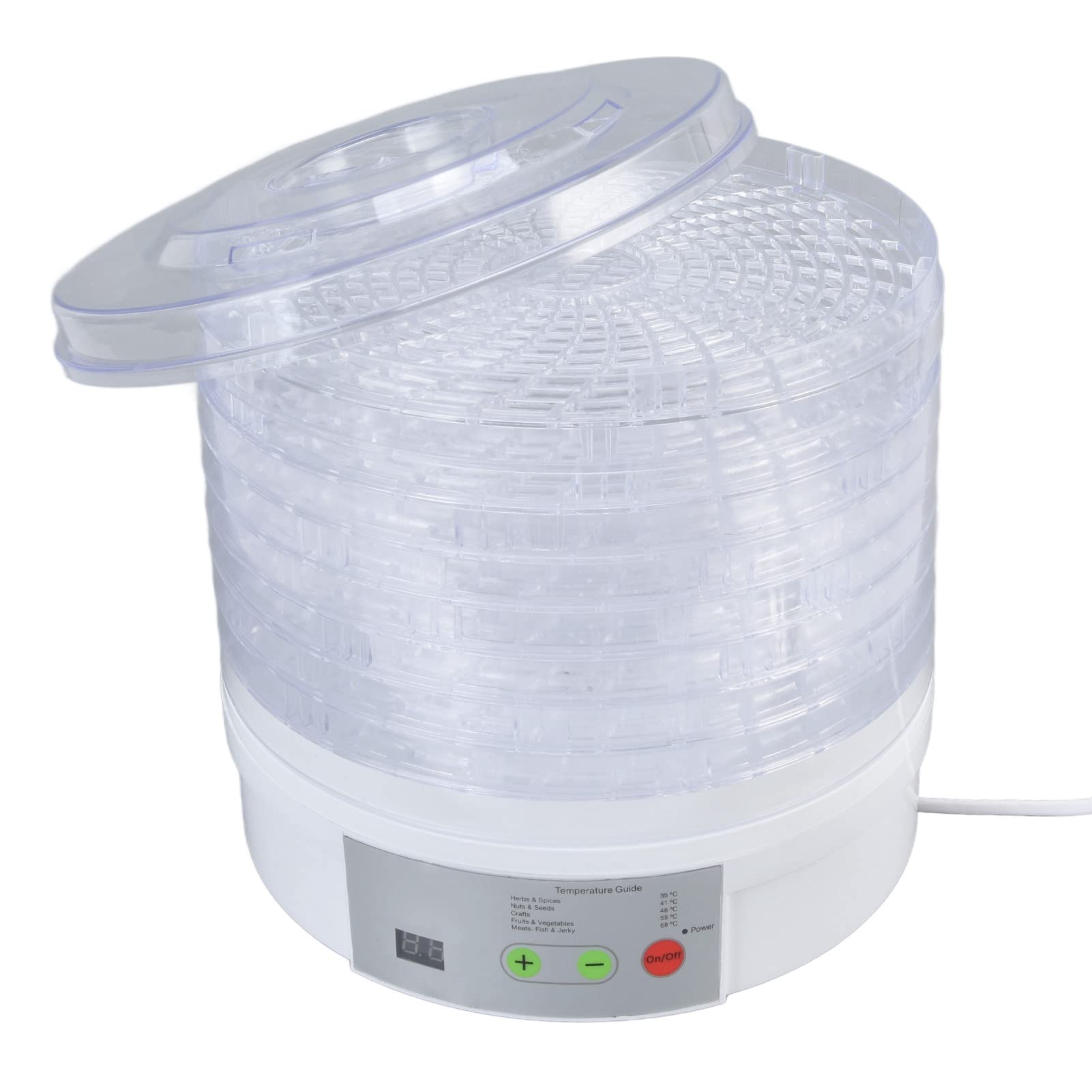 TOPINCN Dörrgerät, Lebensmitteltrockner, Spülmaschinenfest, Leicht zu Reinigen, 350 W, 8 Fächer, BPA-freies Gemüse (EU-Stecker 220 V)