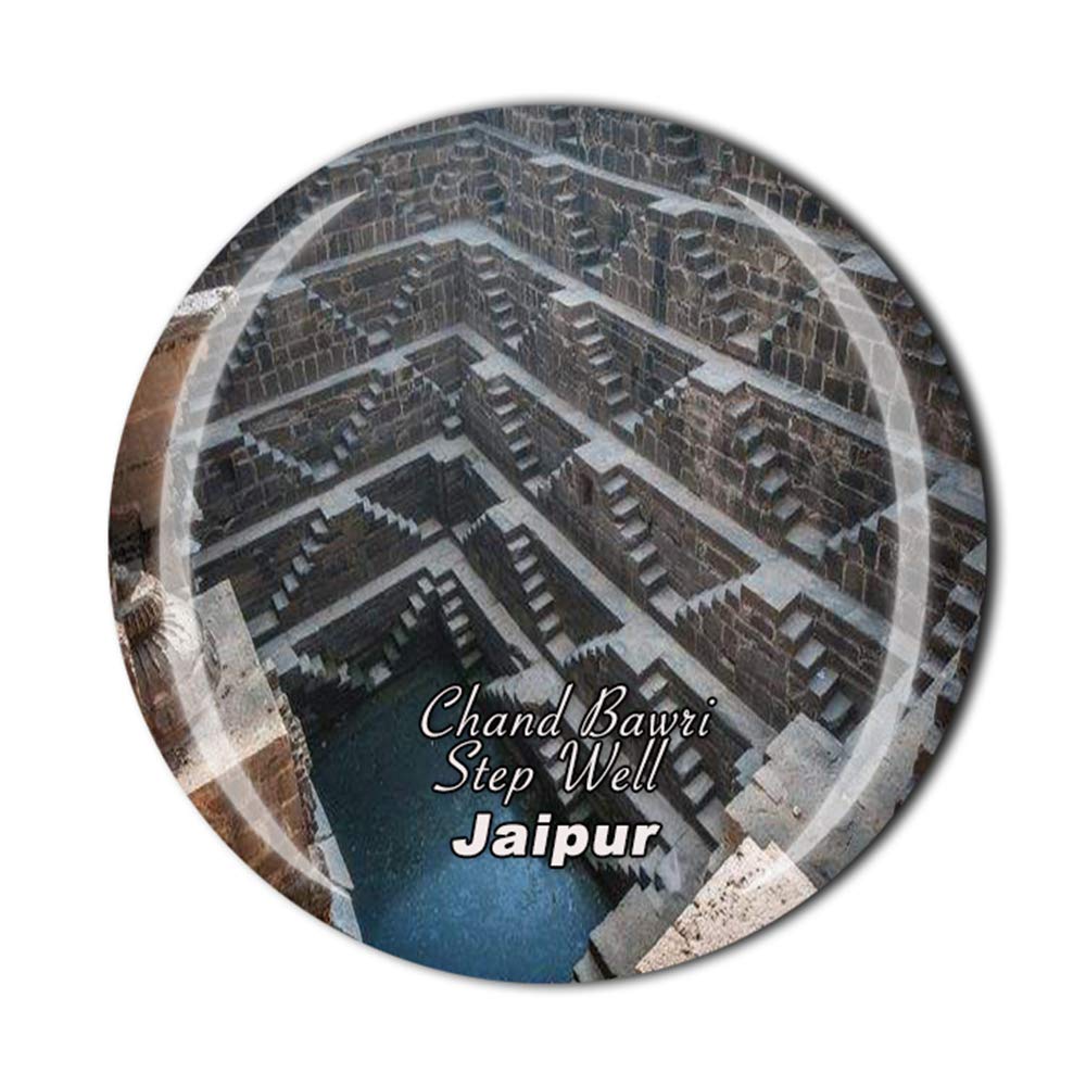 MUYU Magnet Chand Bawri, Step Well Jaipur India Fridge Travel Souvenir Gift Home Kitchen Decoration ic Sticker Crystal Refrigerator Collection