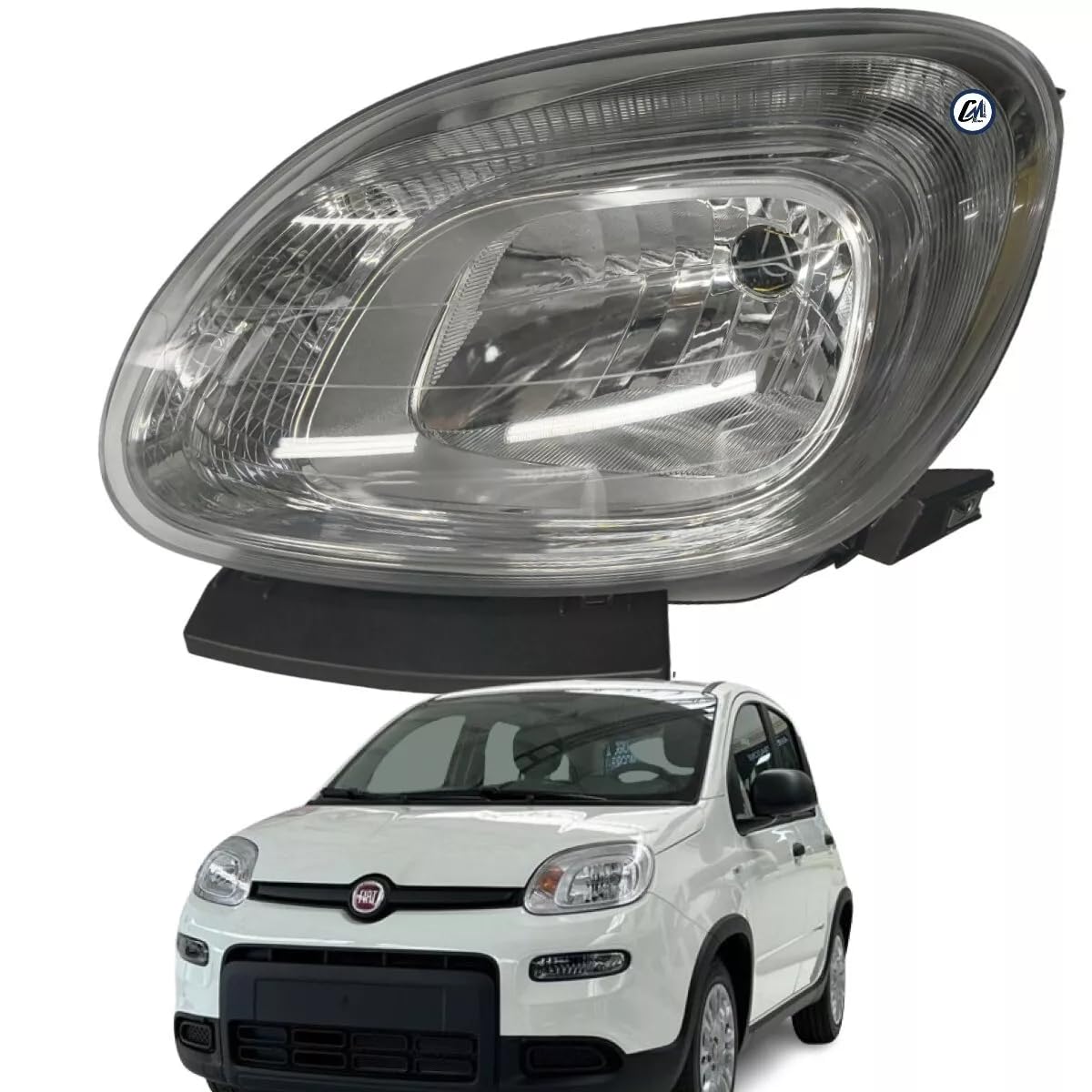 FARO ANTERIORE SINISTRO PER PANDA 312 DAL 2012 3a SERIE CON MOTORE ELETTRICO