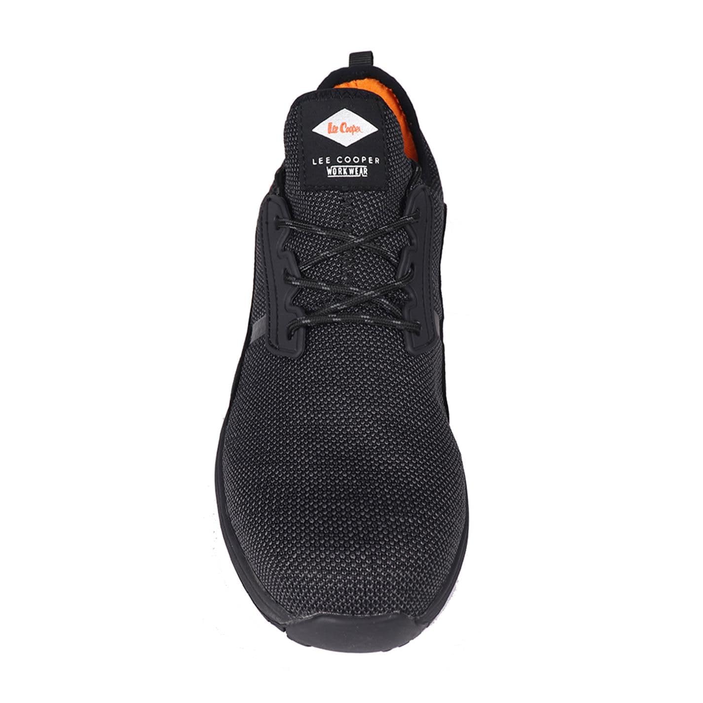 Lee Cooper Herren Arbeitskleidung Leichte atmungsaktive Next Generation Stahlkappe Comfort Arbeitssicherheit Trainer Schuhe SB SRA, Schwarz, 45 EU