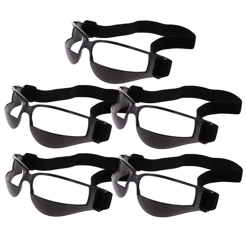 B Baosity 5er Set Basketball Dribble Brillen Sport Dribbelbrille Eyewear für Trainingshilfe - 5pcs Schwarz