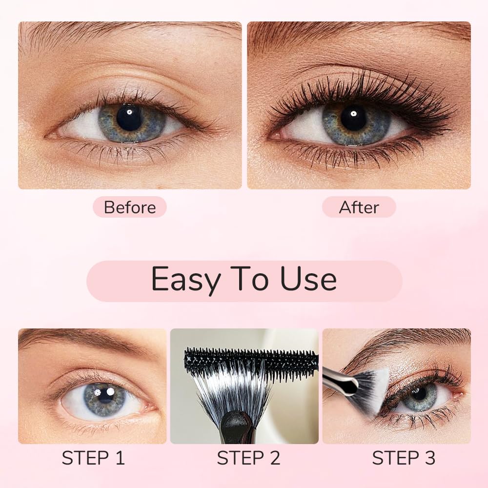 Folding Angle Scalloped Lash Brush, 2024 Upgraded Mascara Fan Brush, Eyelash Comb Separator Makeup Tool, Multifunctional Eyelash Comb Separation Tool, Eyelash Fan Brushs Stick Makeup Tool (1pc)