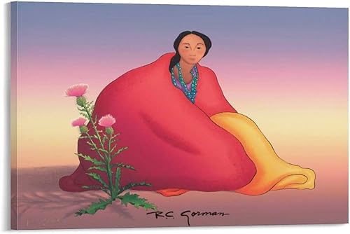 Póster De Artista Nativo Americano RC Gorman Del Suroeste De Las Damas Nativas Americanas De Los Año Póster Pintura Decorativa Lienzo Póster De
