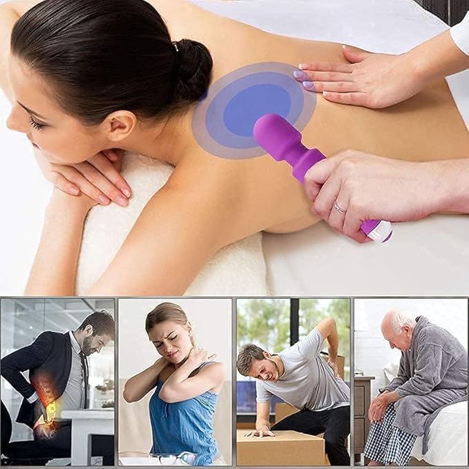 GOSHTI ENTERPRISE Full Body Massager for Women & Men, Rechargeable Wireless Massager Machine for Pain Relief, Handheld Massager with Medical Grade Silicone, 8 Speeds, 20 Modes GOSHTI ENTERPRISE Full Body Massager for Women & Men, Rechargeable Wireless Massager Machine for Pain Relief, Handheld Massager with Medical Grade Silicone, 8 Speeds, 20 Modes