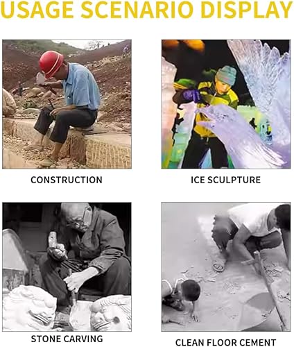 Miniatura 7 de Cincel plano resistente, cabeza plana, con dispositivo de protección de mano, utilizado para demolición, tallado, limpieza, ruptura, caza y