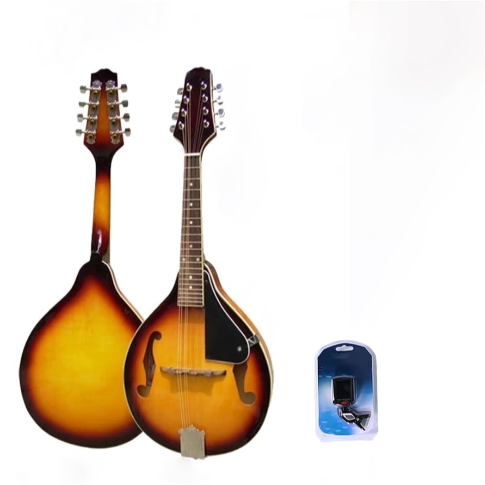 Mandolina Profesjonalny Instrument Kompletny Zestaw Ośmiostrunowej Mandoliny Żółtej Z Akcesoriami