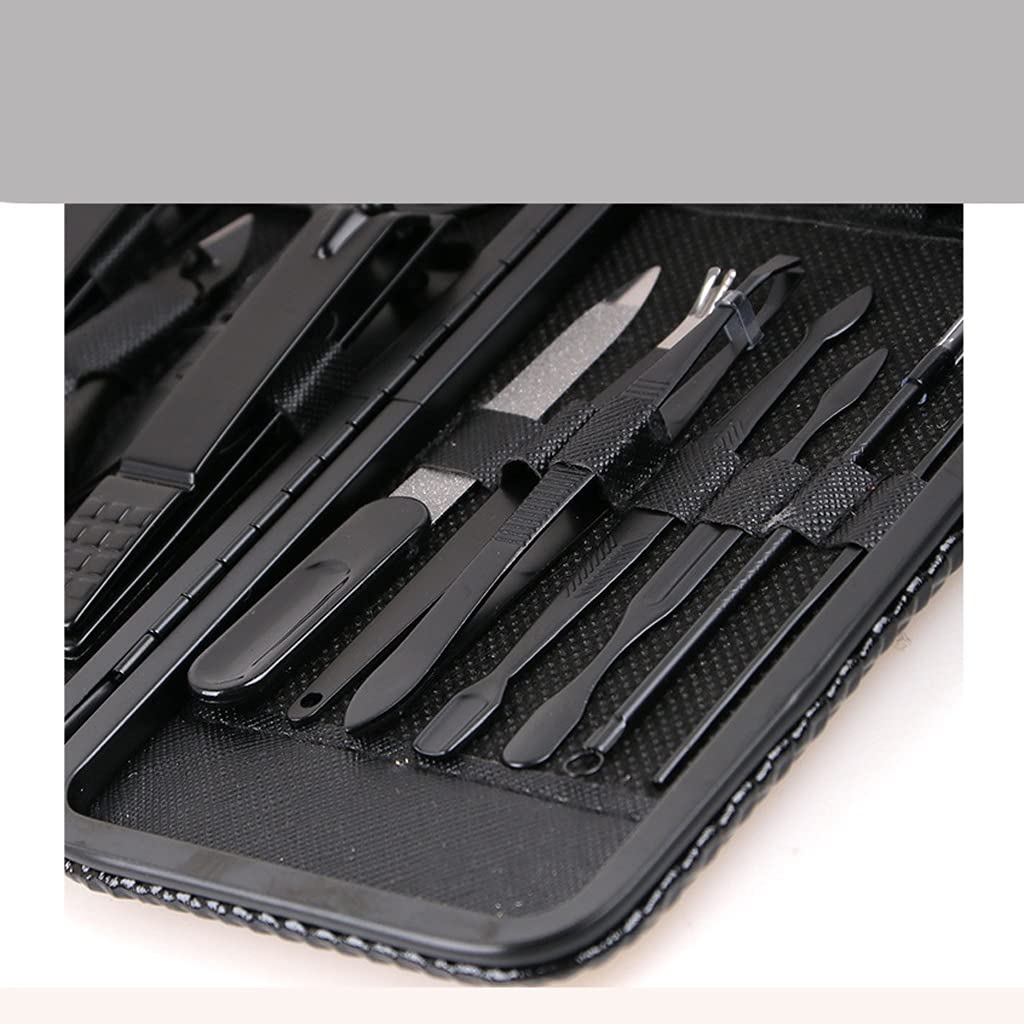 Manicure Set Personal Care Tools Nail Clippers Home Use Pedicure Manicure Set 12 Piece Set Black Manicure Nail Clippers Kit