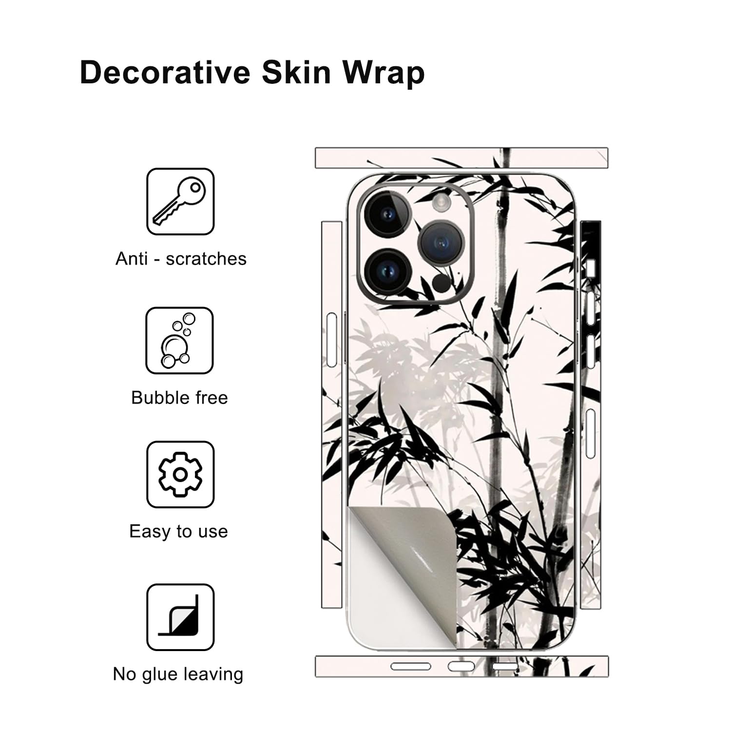 CXWITHY Skin Wrap For IPhone 15 14 13 Pro Max, Phone Sticker Vinyl