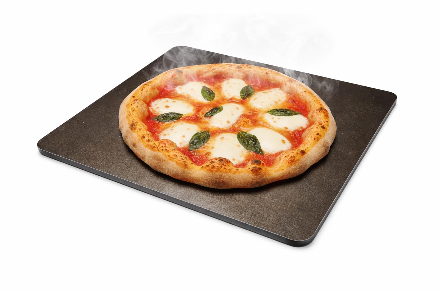 Backstahl für Pizza und Brot 38 x 33 cm / 8 mm Stärke. Premium Pizzastein aus hochwertigem Stahl. Pizzabackstahl für Backofen und Grill. Keine scharfen Kanten