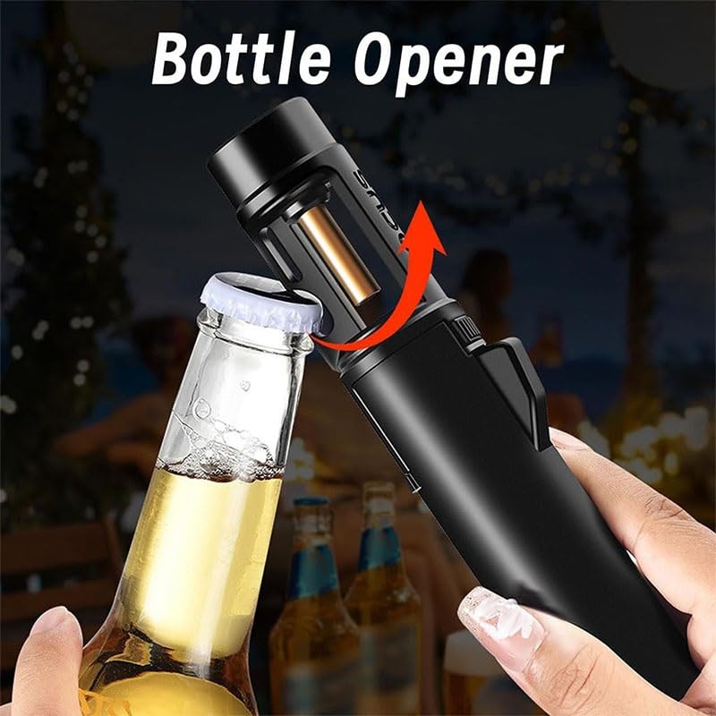 Encendedor butano recargable con llama ajustable y resistente al viento miniatura 4