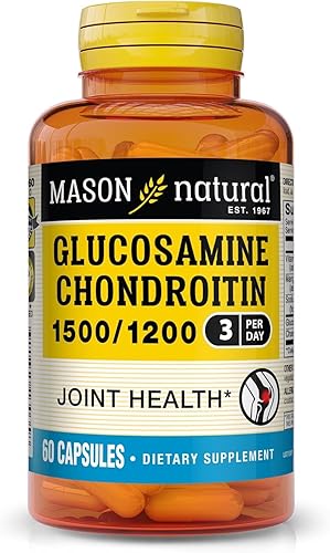 MASON NATURAL Glucosamina condroitina 15001200 3 por día con vitamina C - Apoya la salud de las articulaciones, mejora la flexibilidad y movilidad*,