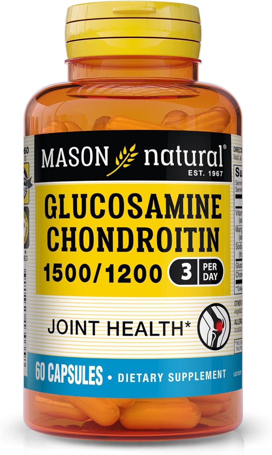MASON NATURAL Glucosamine Chondroitin 1500/1200 & Vitamin C, 90 Day Supply — Amazon image 10