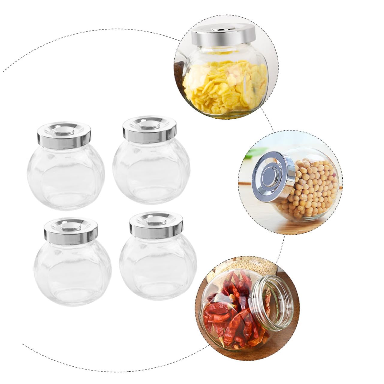 8 Stück Teedosen aus Glas mit Deckel Luftdichte Vorratsdosen für Küchenaufbewahrung Leicht und Praktisch für Trockenfrüchte und Tee