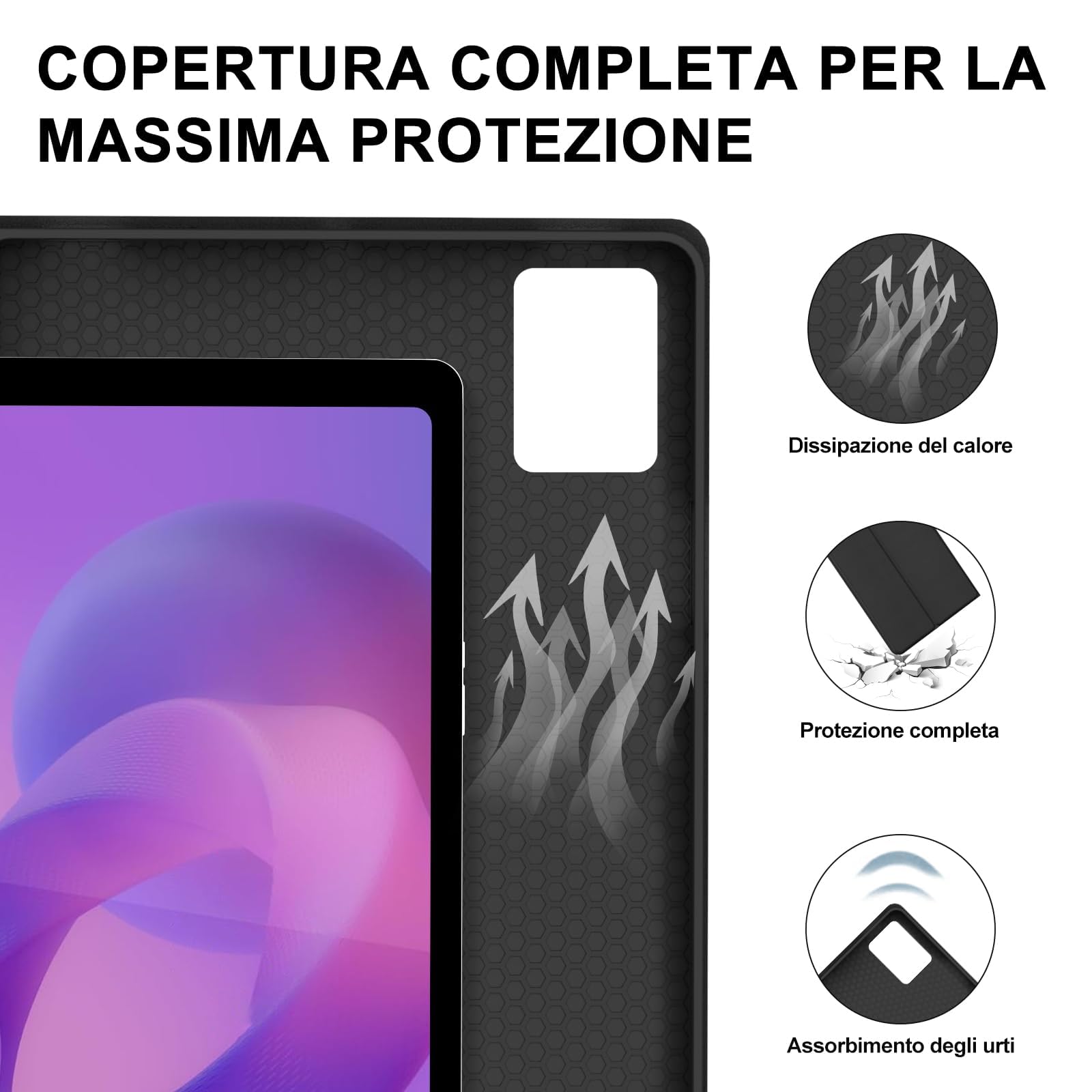 IVEOPPE Tastiera per Lenovo Idea Tab 11 Pollici 2025 con Touchpad, Cover Tastiera Italiano QWERTY, Senza Fili Bluetooth Staccabile Custodia Keyboard per Lenovo Idea Tab 11" TB-336ZU/336FU, Nero