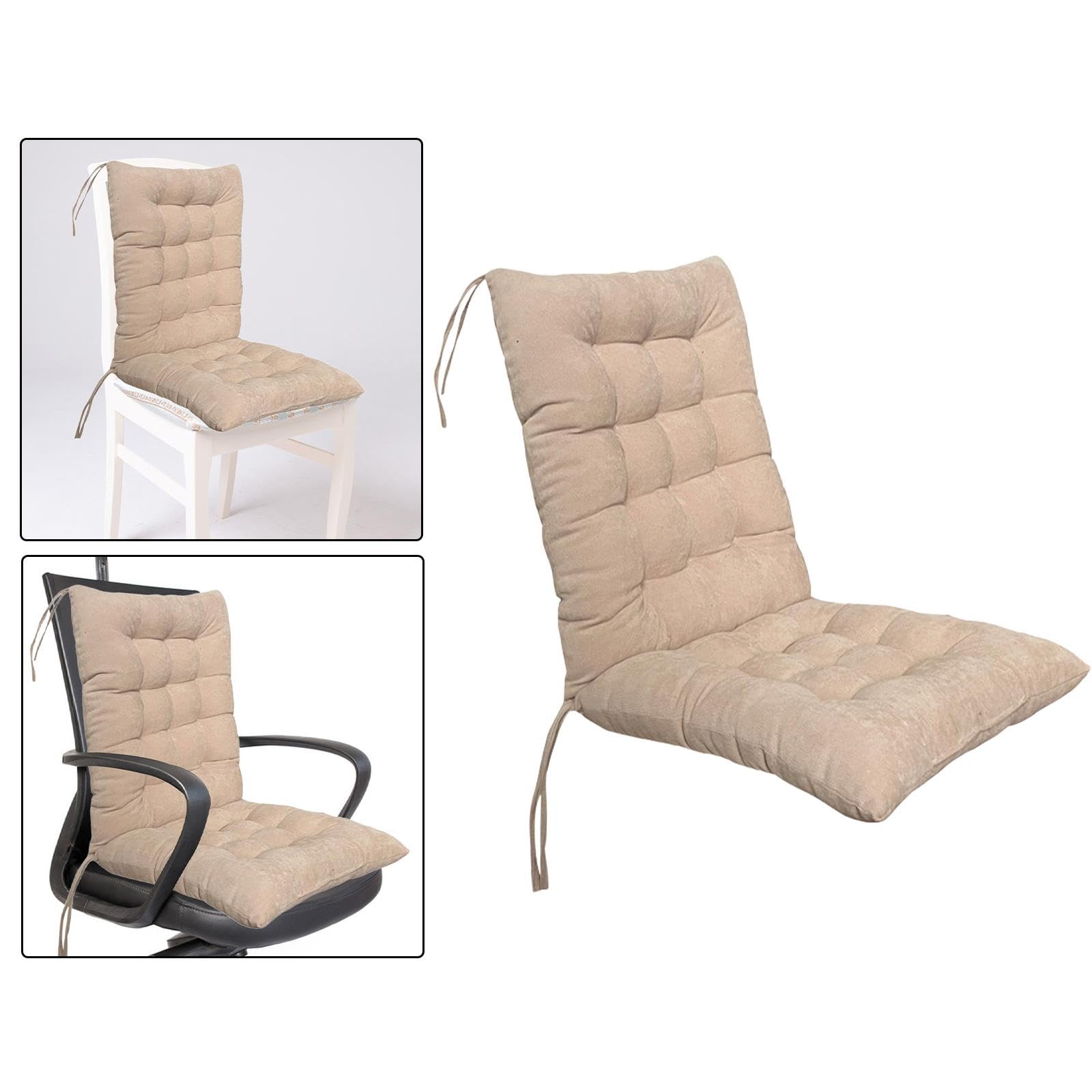 Baoblaze Esszimmerstuhlkissen, Sitzpolster, hohe Rückenlehne, mit Bändern, Stuhlpolster, Schaukelstuhlkissen für Küche, Esszimmer, Bürostuhl, Innenbereich, Kamel