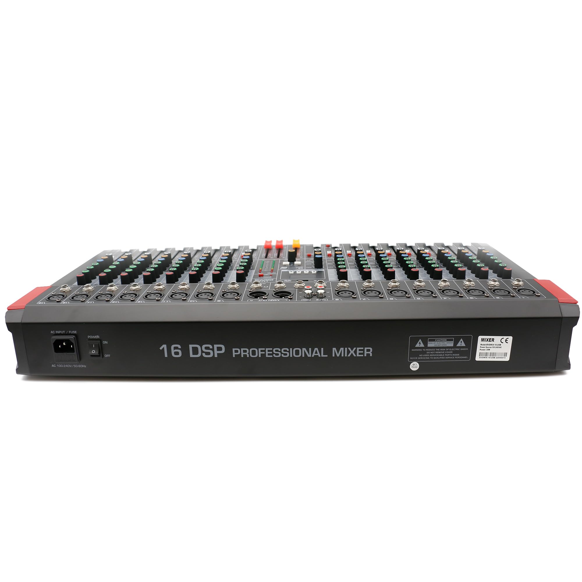 Mixer Audio/Scheda Audio 16 canali, multieffetto DSP, interfaccia USB, Lettore MP3 integrato per riprodurre e registrare, Connettività Bluetooth (EVOMIX-16-USB)