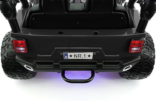 Miniatura 3 de 2021 - Camión explorador de 12 voltios ruedas LED alimentadas por pilas 2 plazas coche de juguete para niños asiento de cuero reproductor de música