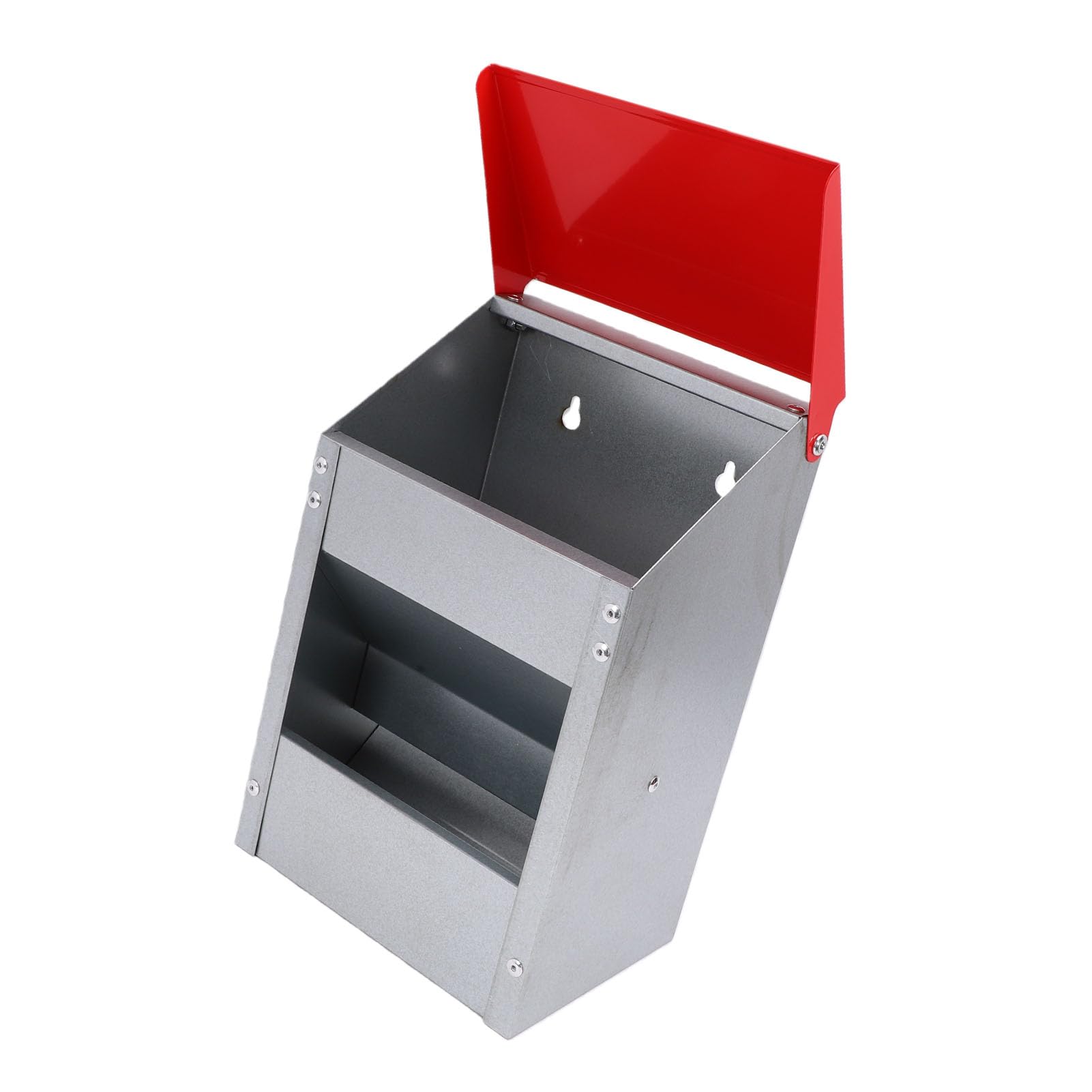 Naroote Comedero para Pollos Galvanizado para Cocina Al Aire Libre, Capacidad de 10 Libras |Comedero para Aves de Corral Resistente a la Intemperie, Montaje en Pared, sin Desperdicio, Galvanizado y