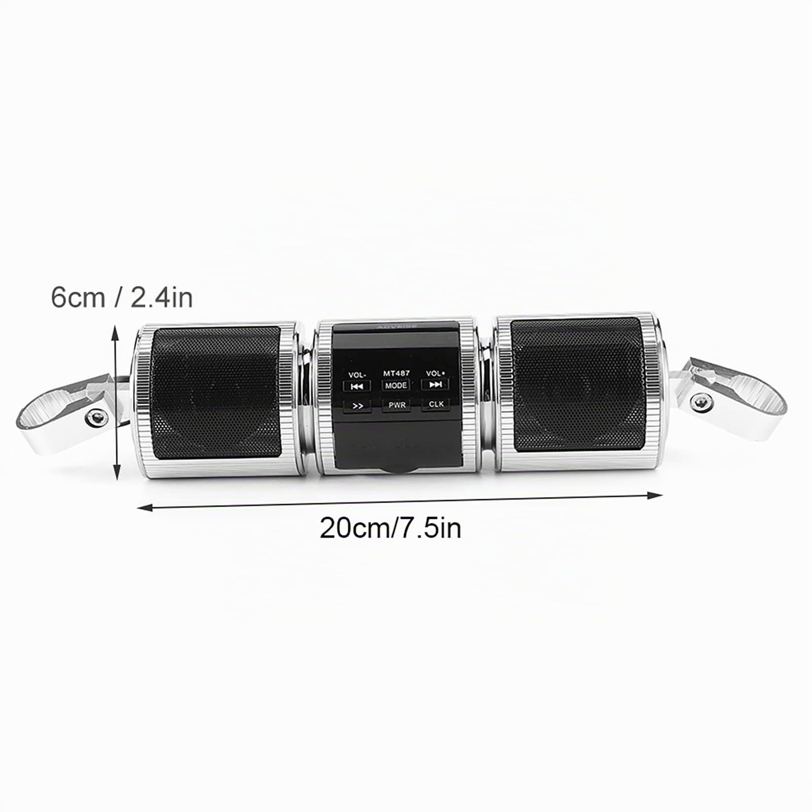 aqxreight Altoparlante Stereo per Moto Lettore Musicale MP3 Impermeabile Radio USB AUX SD per Manubrio Moto Guida All'aperto