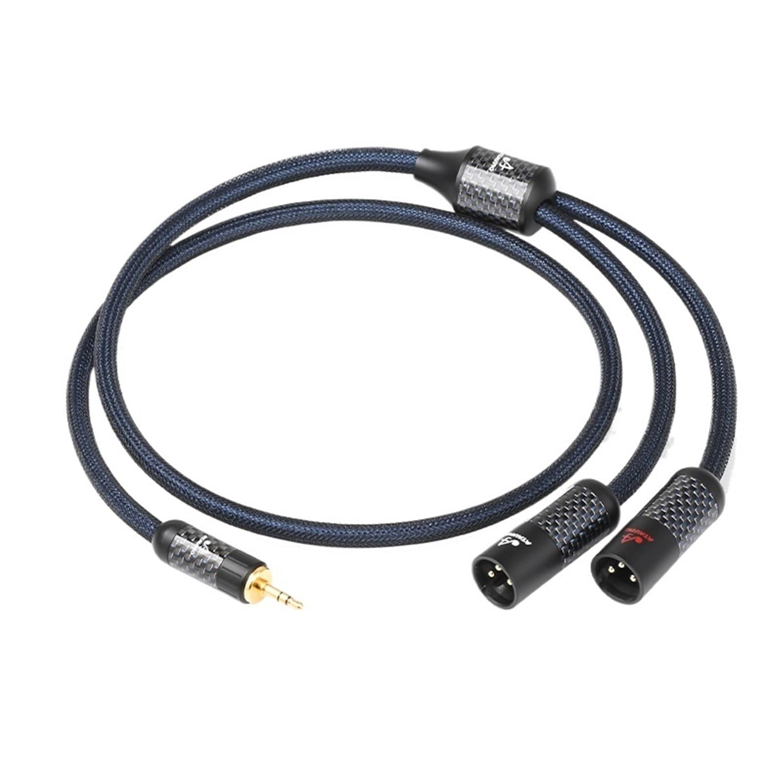 Kabel HiFi 3,5 na 2XLR czysty srebrny męski/żeński jack 3,5 mm do podwójnego XLRR 3-pinowy do AMP PC Mixer Wysokiej jakości kabel audio (3,5 do 2XLR żeński, 0,5 m)