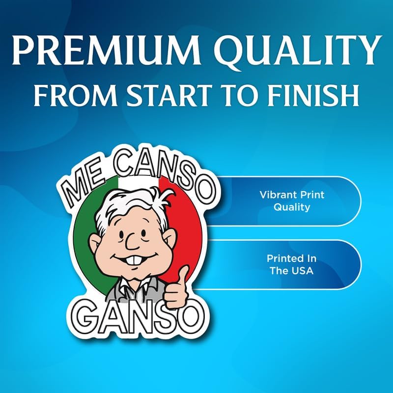 Miniatura 3 de Me Canso Ganso Amlo Mexican Presidente - Mexico Amlito Stickers - Calcomanías de vinilo de alta calidad para parachoques paquete de 2 unidades  5