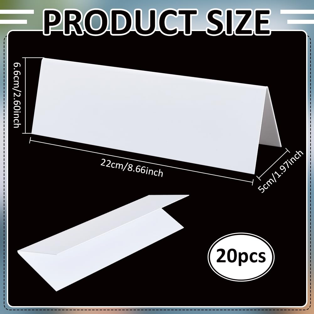 20 Stück Abwischbare Namensschilder 20 x 220 x 66mm Weiß Wiederverwendbar Für Hochzeitsgäste Büro Konferenzen Und Meetings