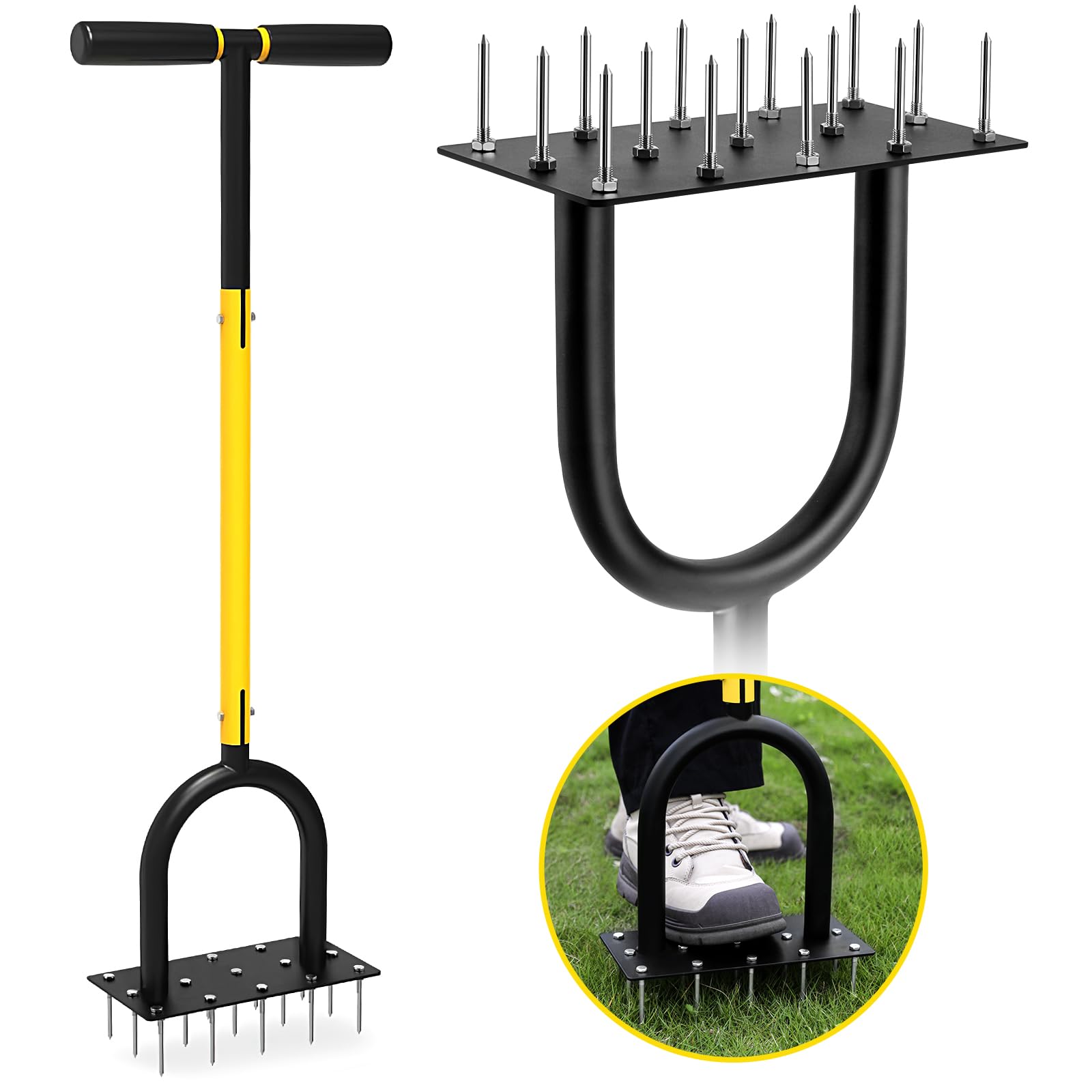 Aeratore Per Prato Walensee - 15 Punte Metallo, Per Terreni Argilla E Sabbia, Giardinaggio