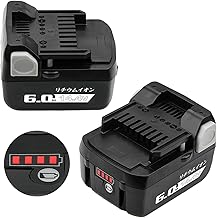 Boetpcr Compatible Hitachi 14.4v Battery BSL1460B 6000mAh High Capacity Set of 2 High Coke Battery for BSL1430 BSL1440 BSL1450 BSL1460 329083 329877 3299901 and More LED Remaining Indicator + Failure