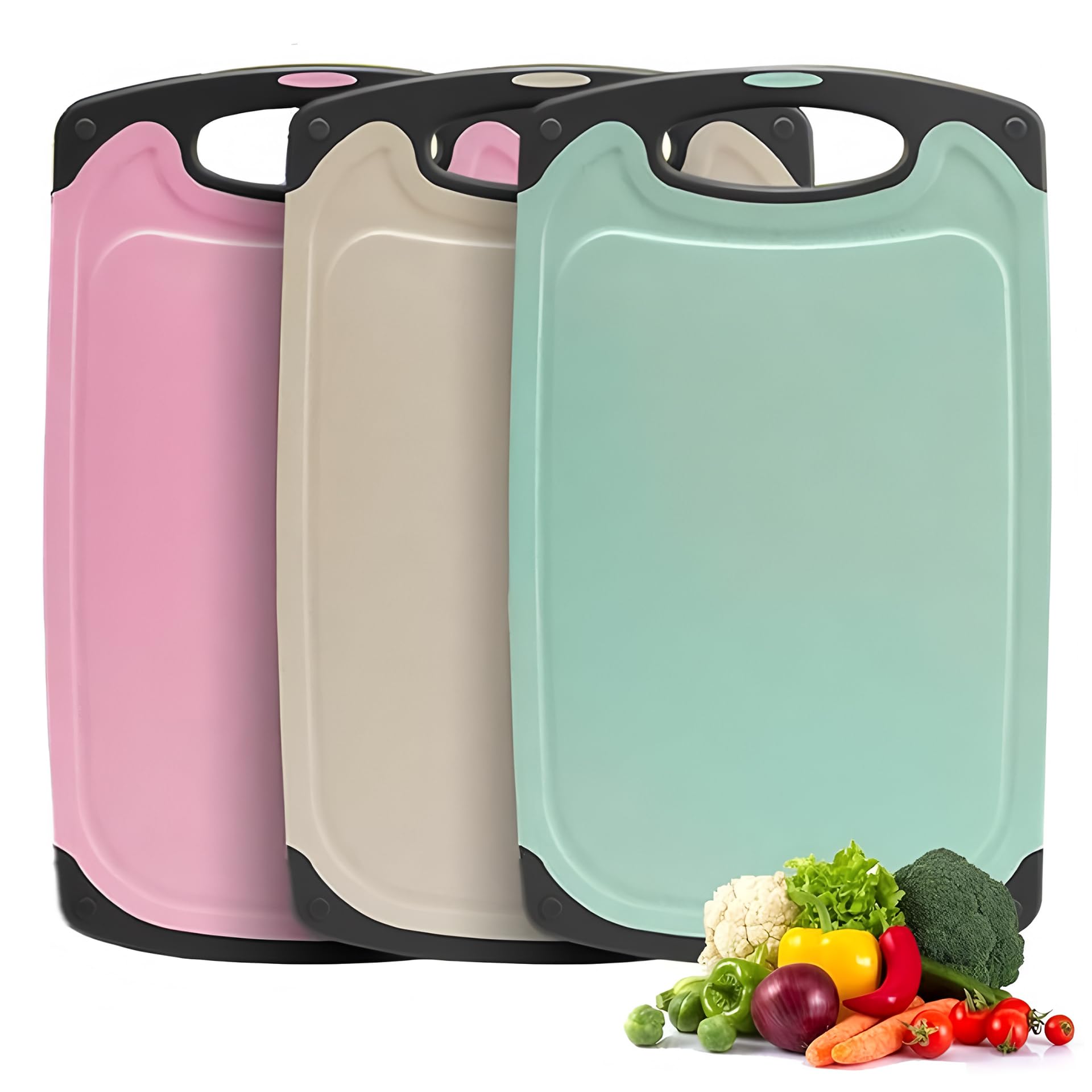 Chopping Board Set of 3 Wheat Straw Kitchen Cutting Boards BPA Free