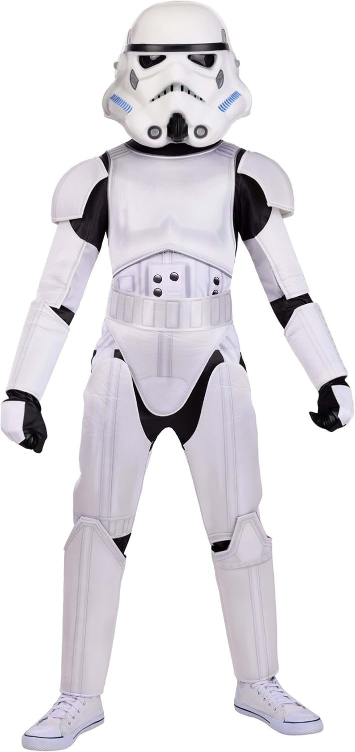 Kids Stormtrooper Deluxe Star Wars Costume | Child Jumpsuit with Mask, Gloves and Hood for Halloween