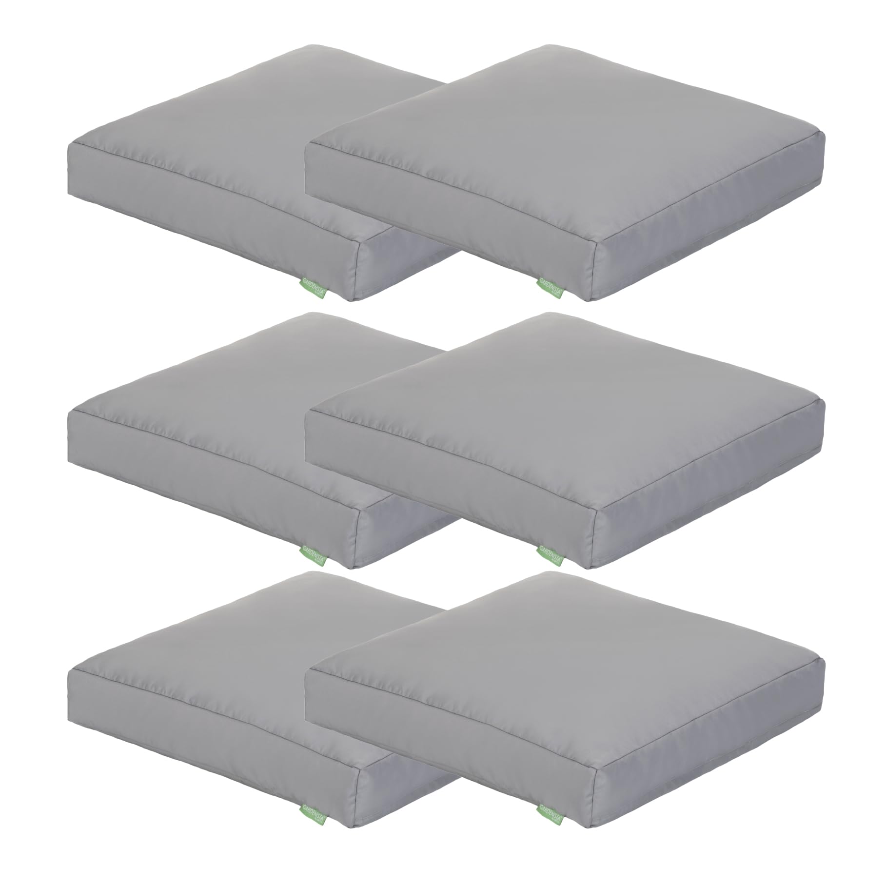 Gardenista Cojín de Suelo Acolchado, Medida 60 x 60 x 10 cm, Cojín Suelo Cuadrado, Cojines para Palets, Banco, Silla y Suelo, Asiento Cómodo Decorativo para Interior (6, Plata)