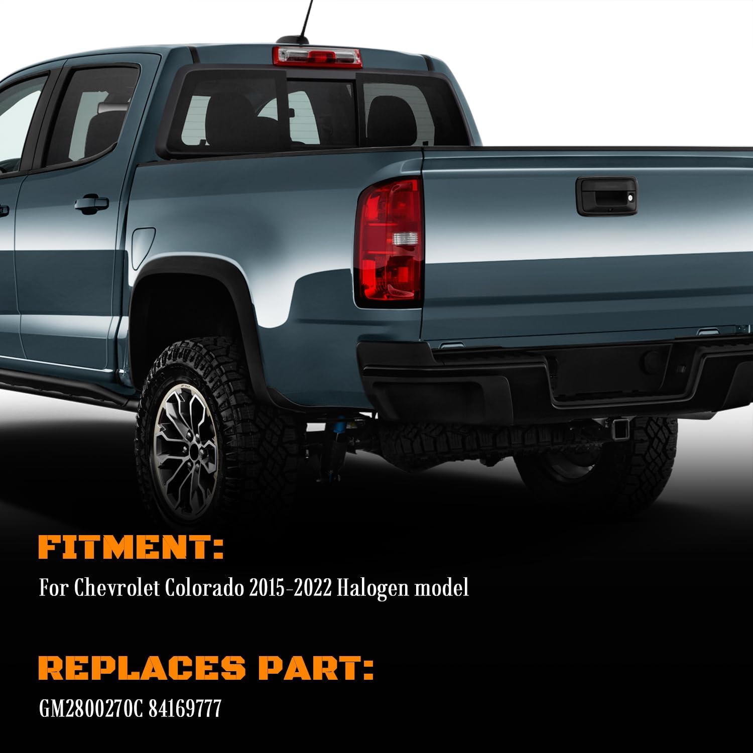 Tail Lights for Chevrolet Colorado - Halogen Tail Lights Assembly Compatible with 2015-2022 Chevy Colorado Left Driver Side Replace 84169777 GM2800270C