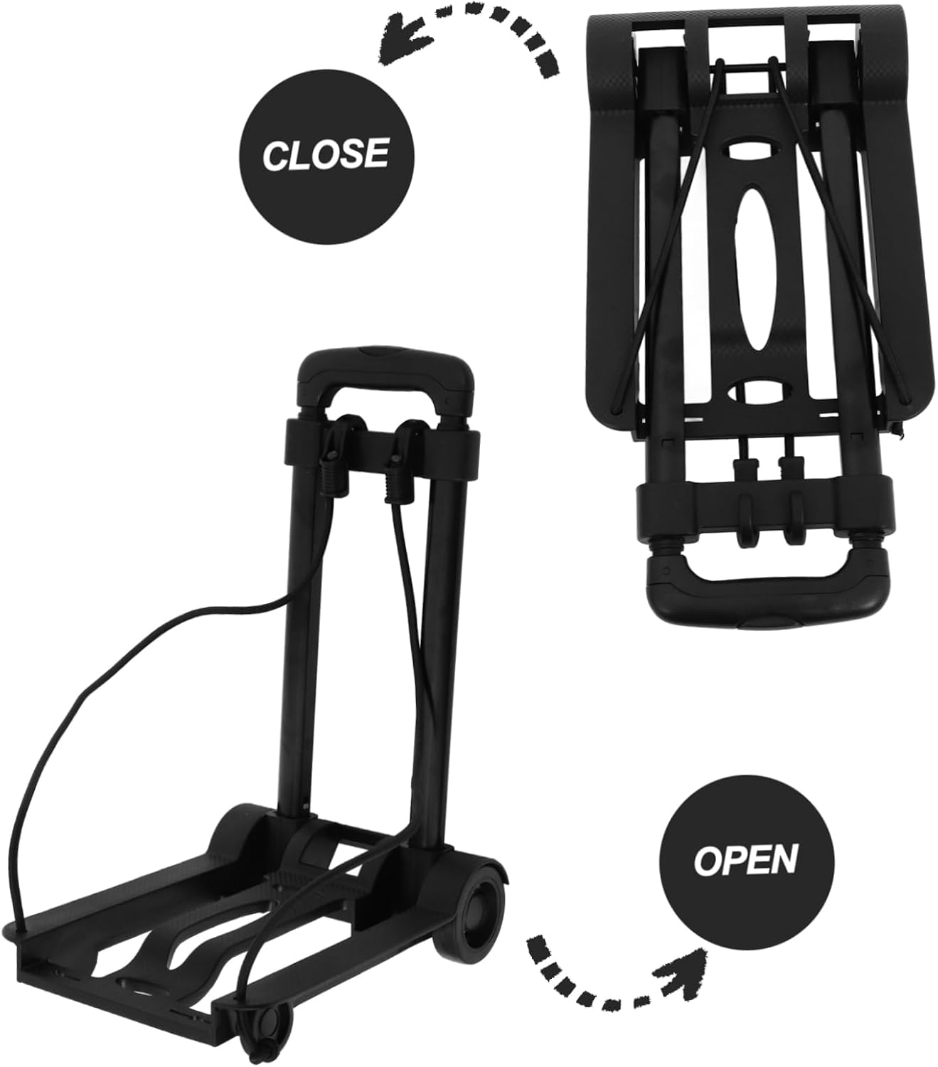 Unomor Portable Shopping Cart Collapsible Design Luggage Folding Trolley for Easy Carrying Festival Trolley Cart Wheels