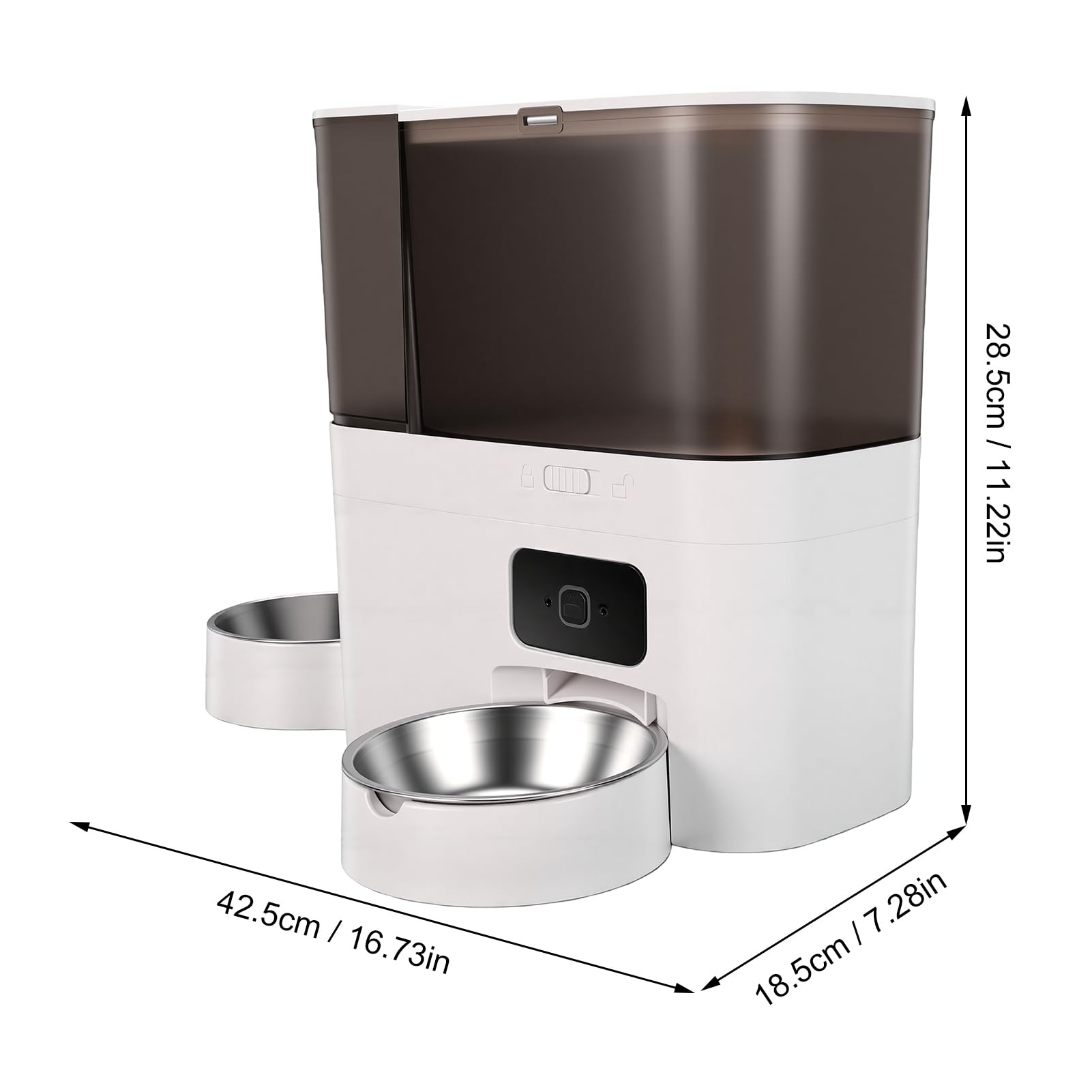 TOPINCN Mangiatore Automatico per Animali, Distributore di Cibo con Timer e | Ciotola Automatica per Gatti con Erogatore D'Acqua, Distributore di Cibo Secco con Timer e Telecomando, Porzioni