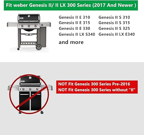 Vista 36 de Hongso Repuestos de barras aromatizantes para Weber 600 Series Genesis II 610, Genesis II LX 640, Genesis II E-610, Genesis 2 6 quemadores parrilla