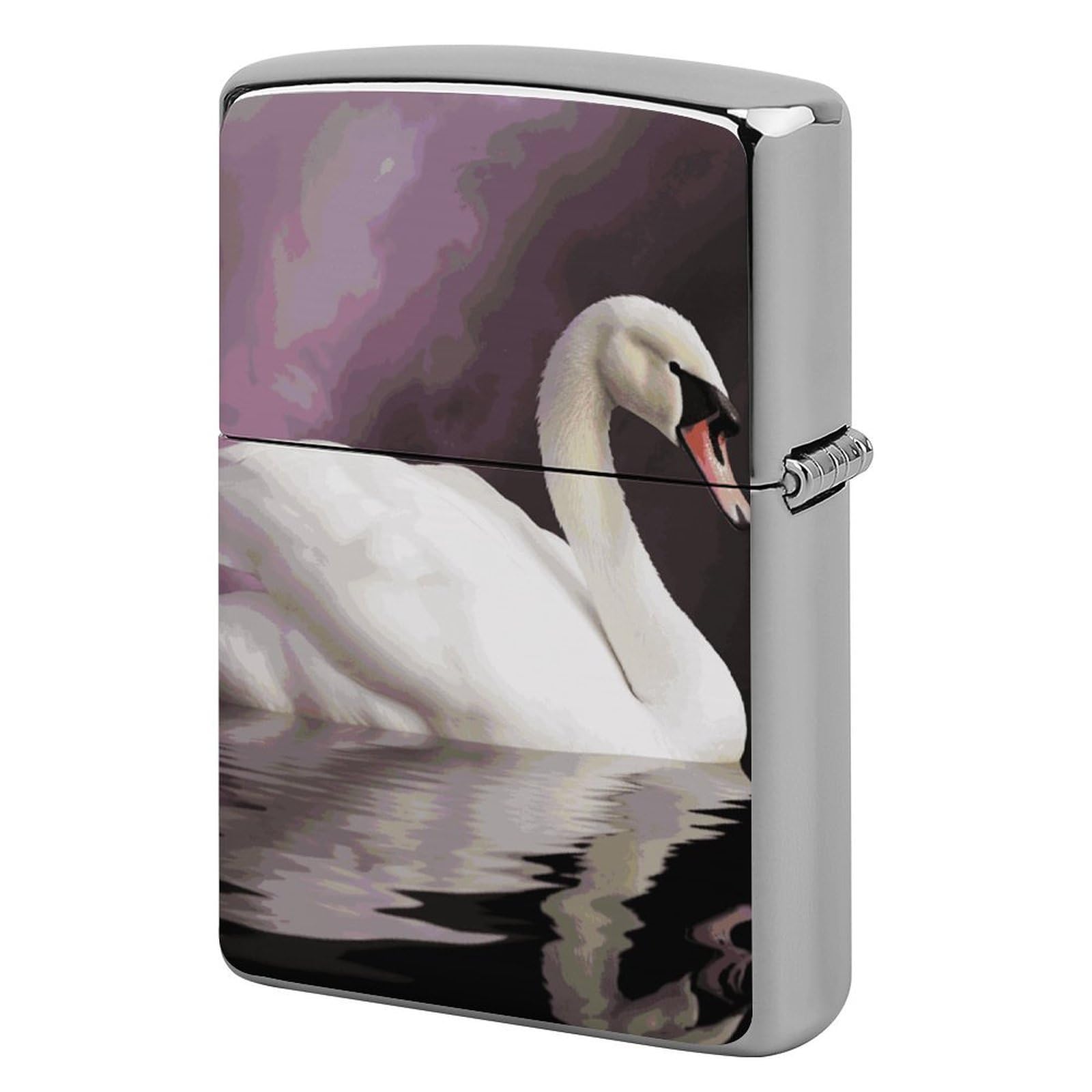 White Swan Lighter Cover for Men, Personalized Lighter Case for Birthday Gift, Flip-Top Lighters Protective Cover, Portable Lighters Shell for Outdoor, Travel
