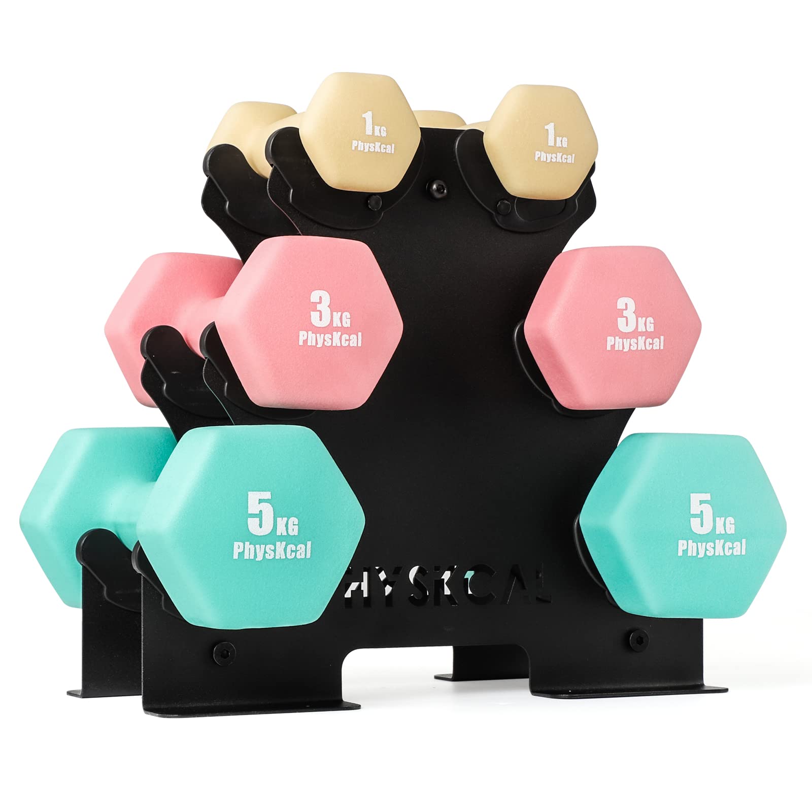 Dumbbells Set with Storage Rack, Hand Weights Set for Home, Gym & Studio