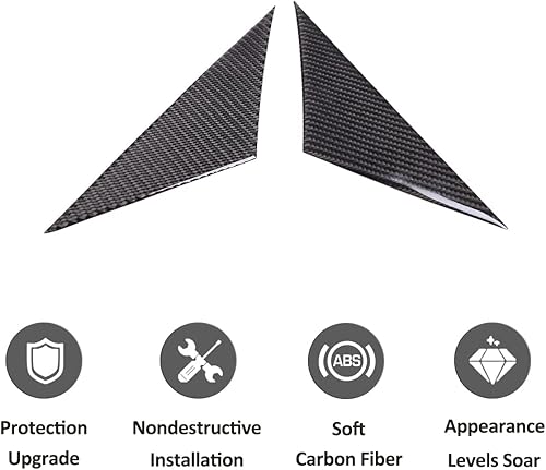 Miniatura 7 de Adhesivo decorativo de fibra de carbono para ventana de puerta delantera de automóvil con pilar triangular, para Chevrolet Corvette C6 2005-2013